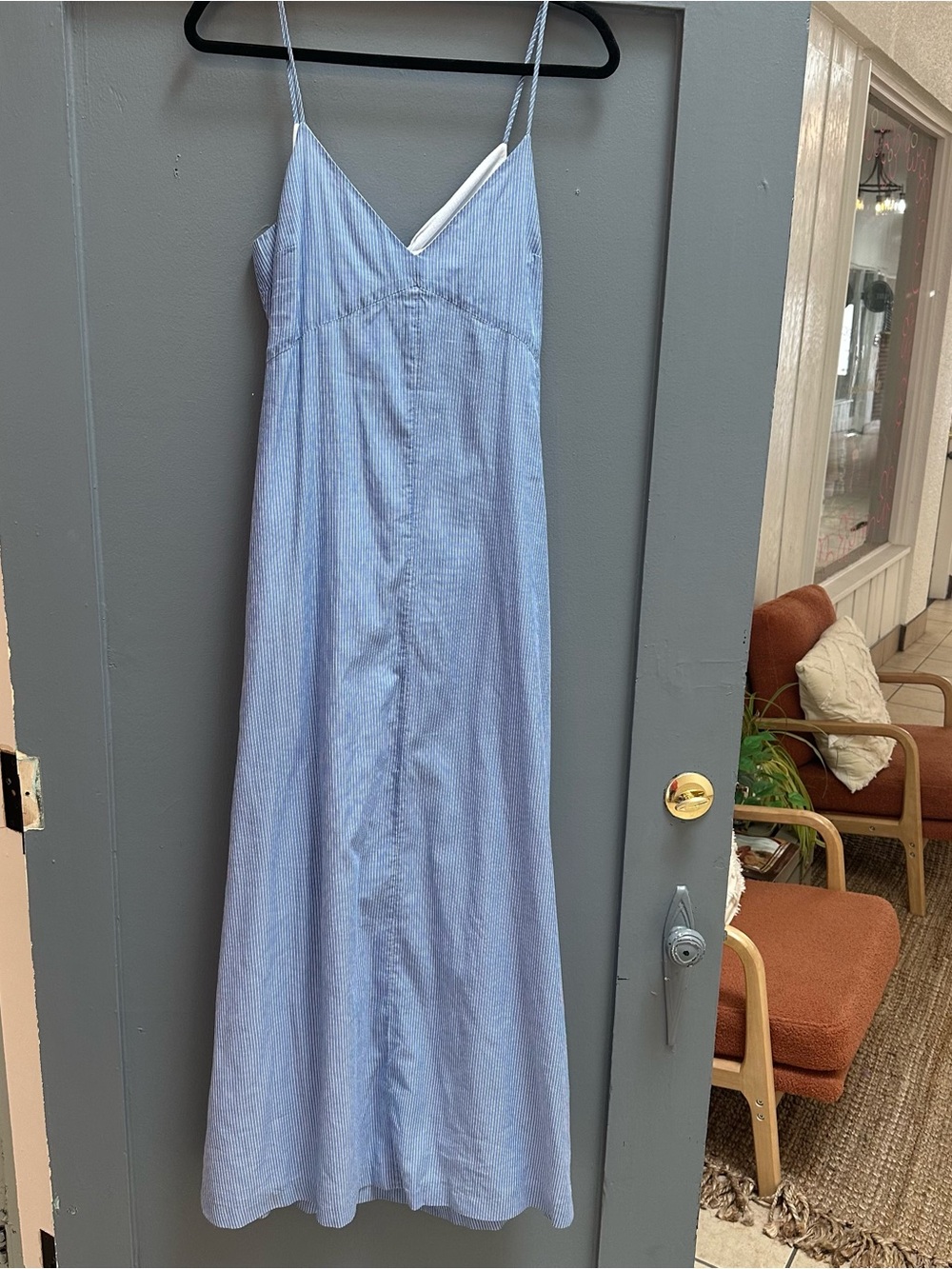 Club Monaco Blue/white striped Maxi  Dress
